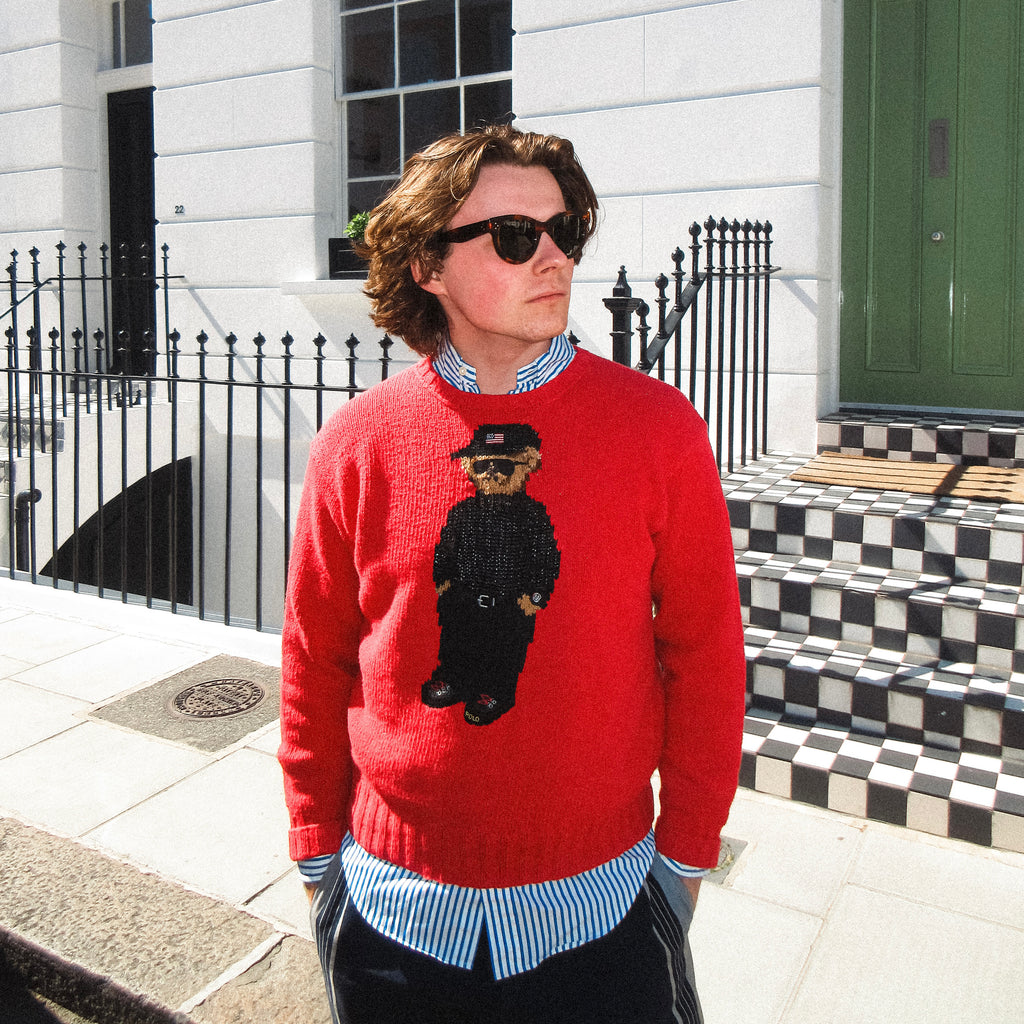 ralph lauren red polo bear jumper