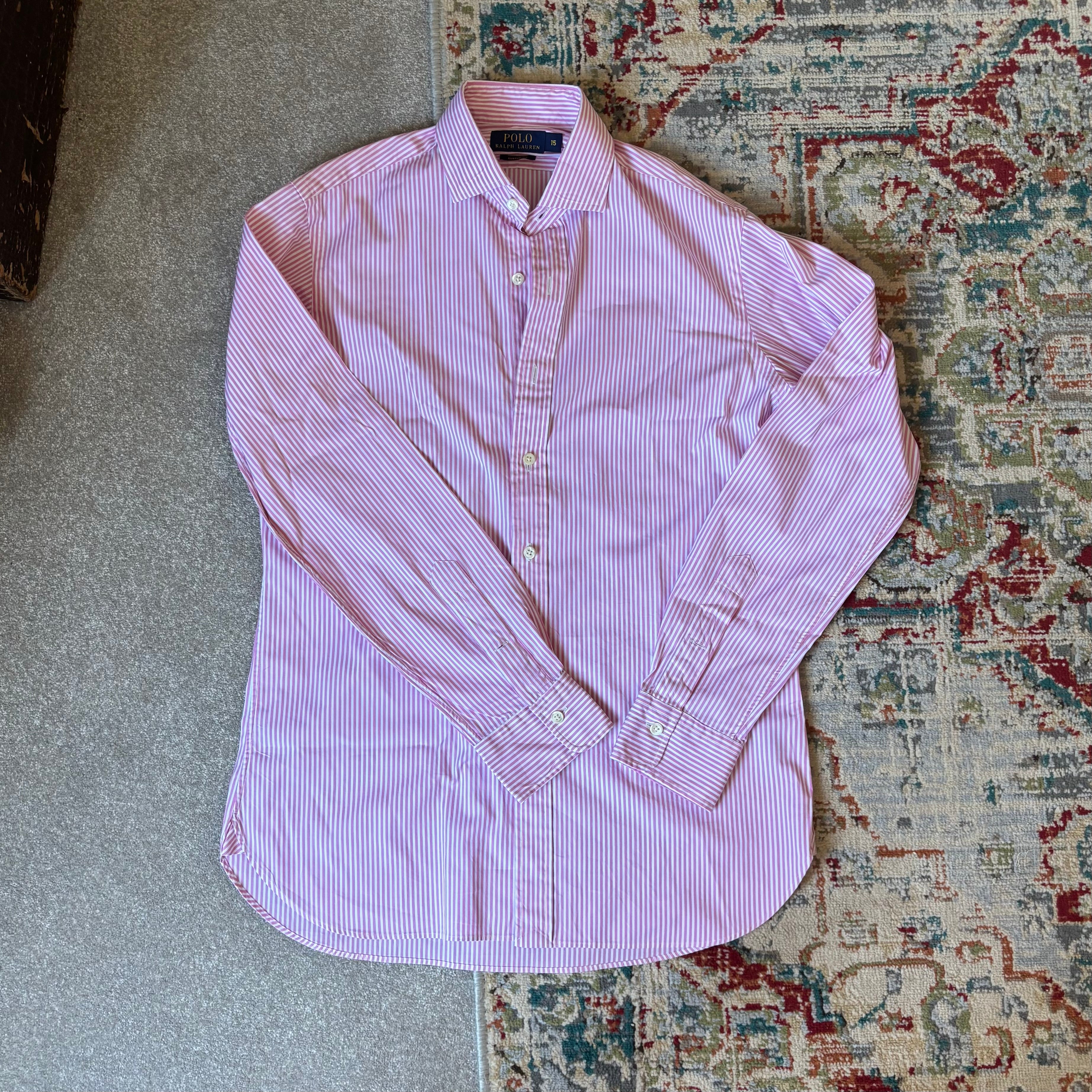 ralph lauren pink stripey shirt