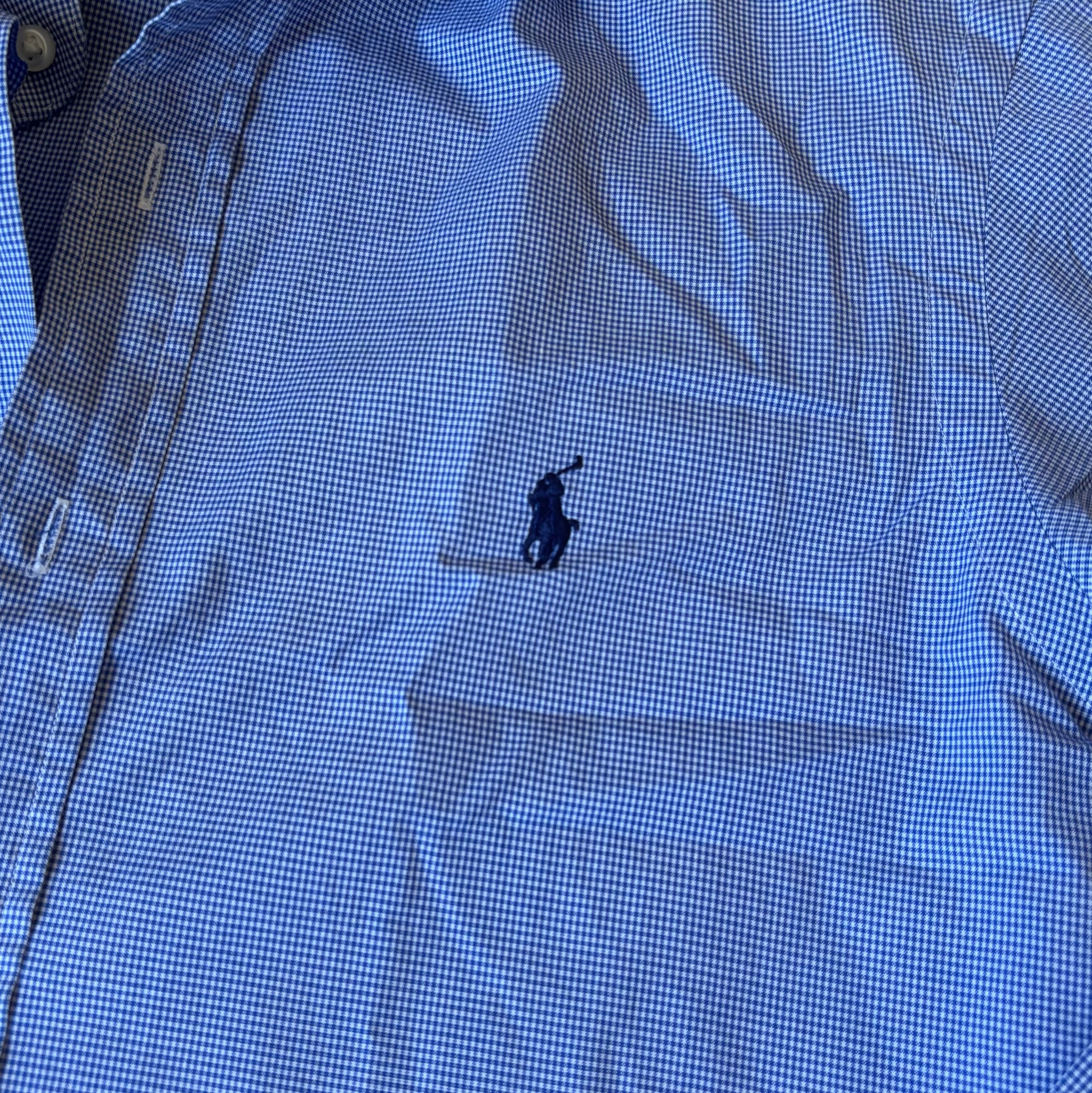 ralph lauren (fine checked) blue shirt