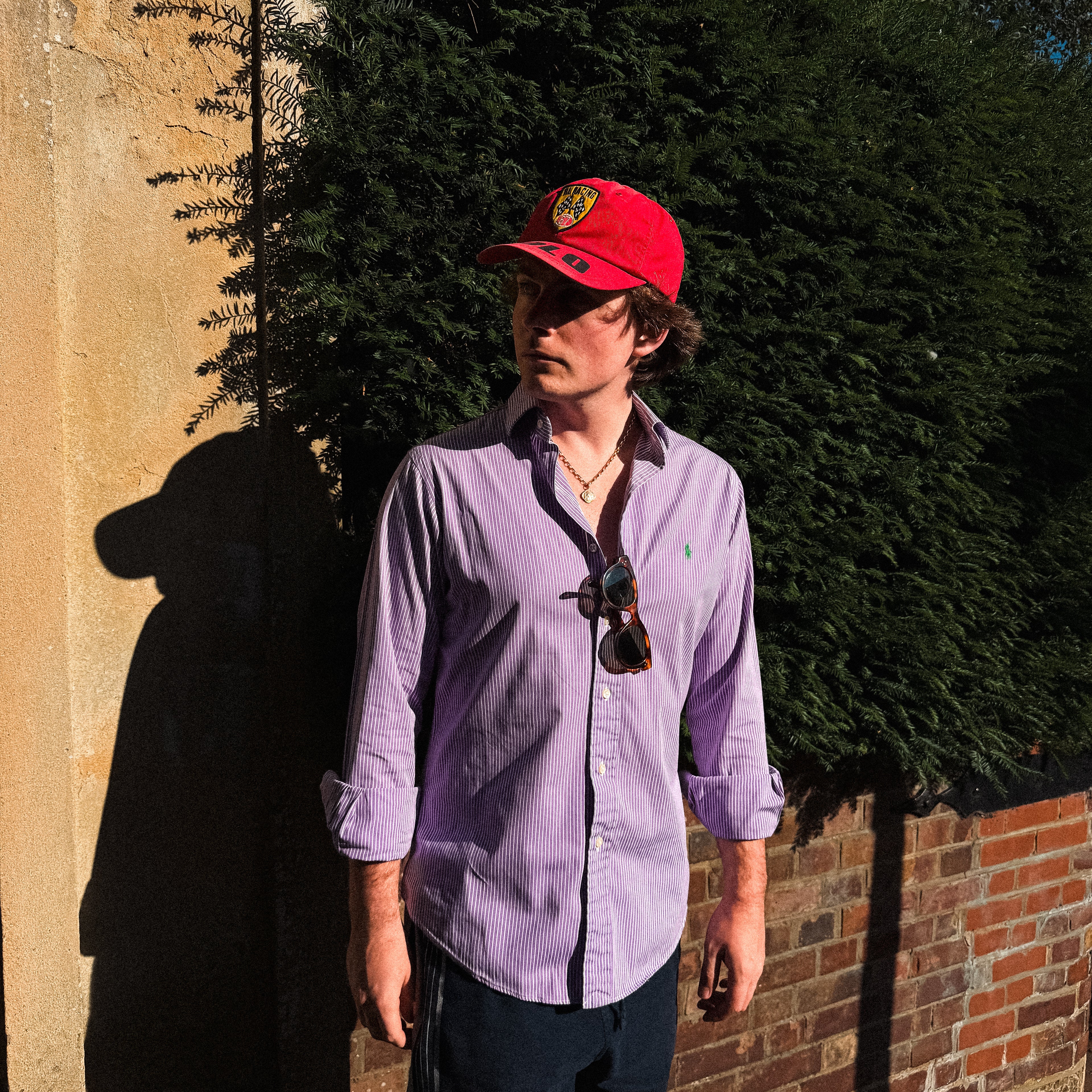 ralph lauren violet stripey shirt