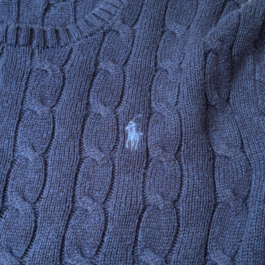 ralph lauren navy cable-knit jumper