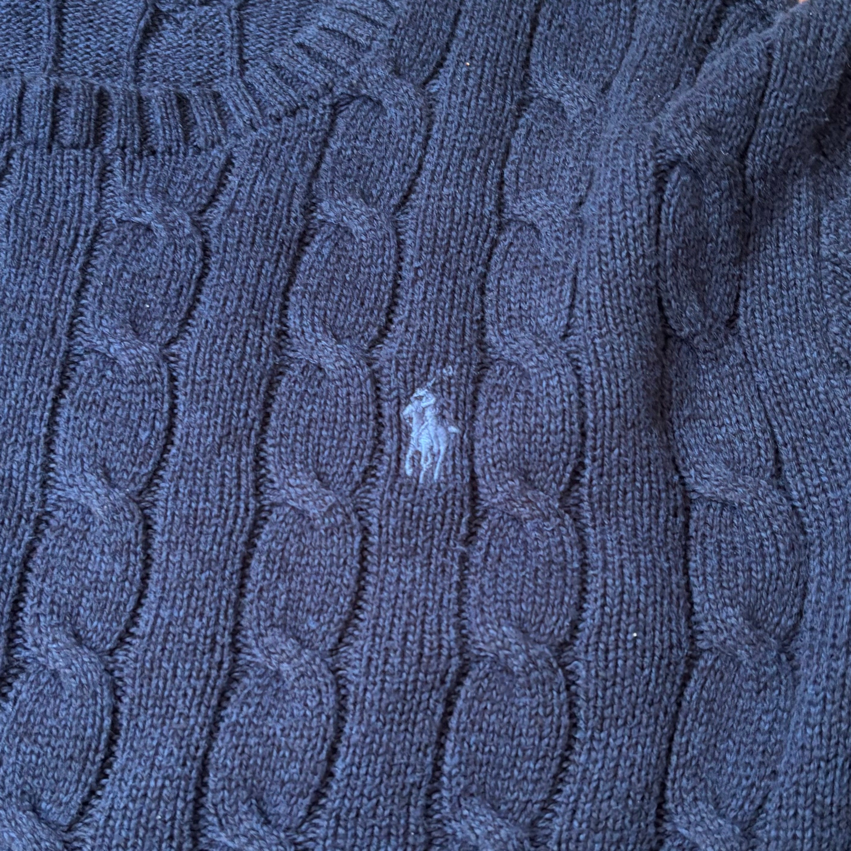 ralph lauren navy cable-knit jumper