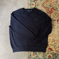 ralph lauren navy v-neck jumper
