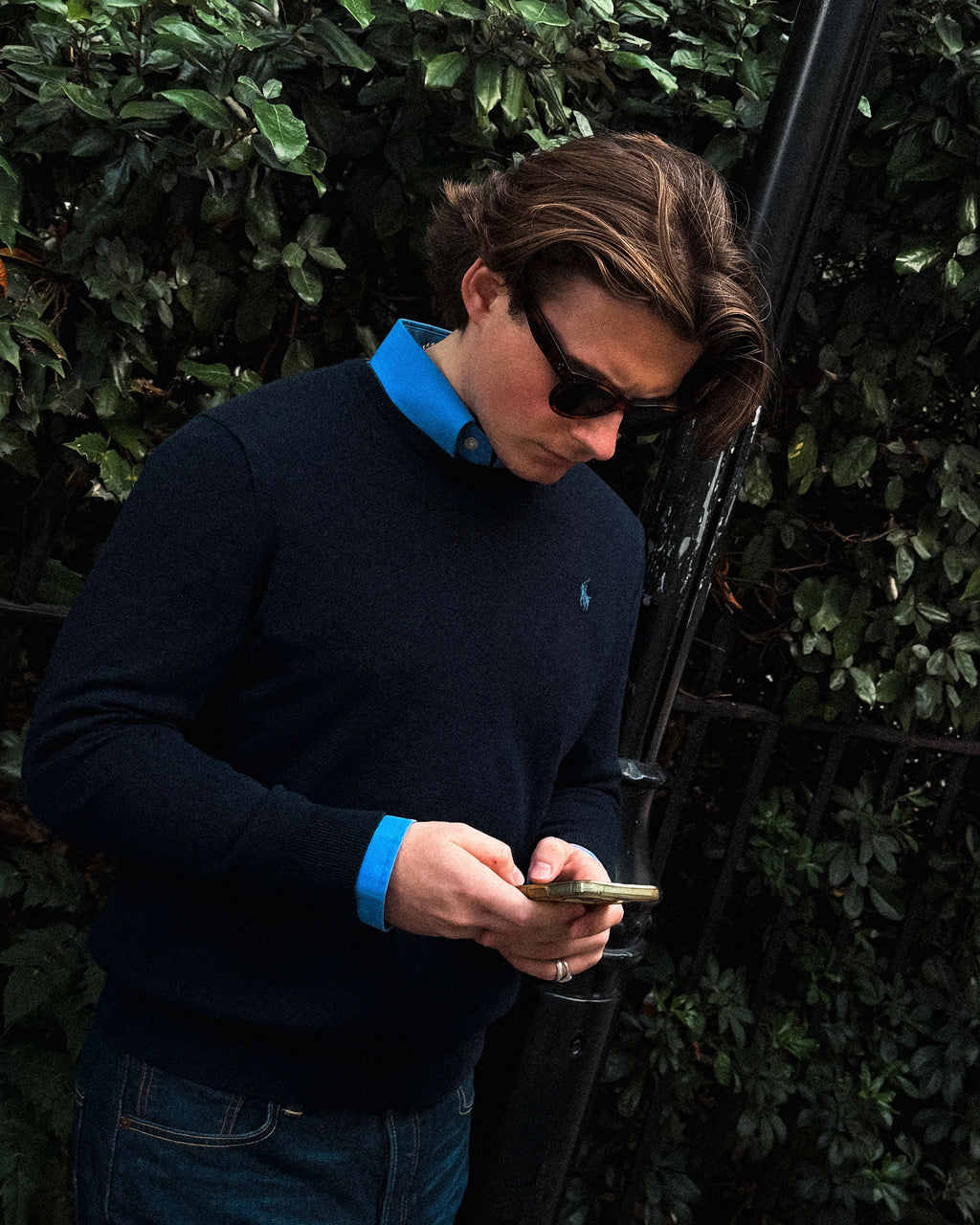 ralph lauren navy pima cotton jumper