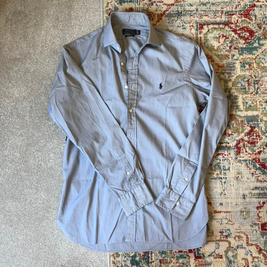ralph lauren grey (fine checked) shirt