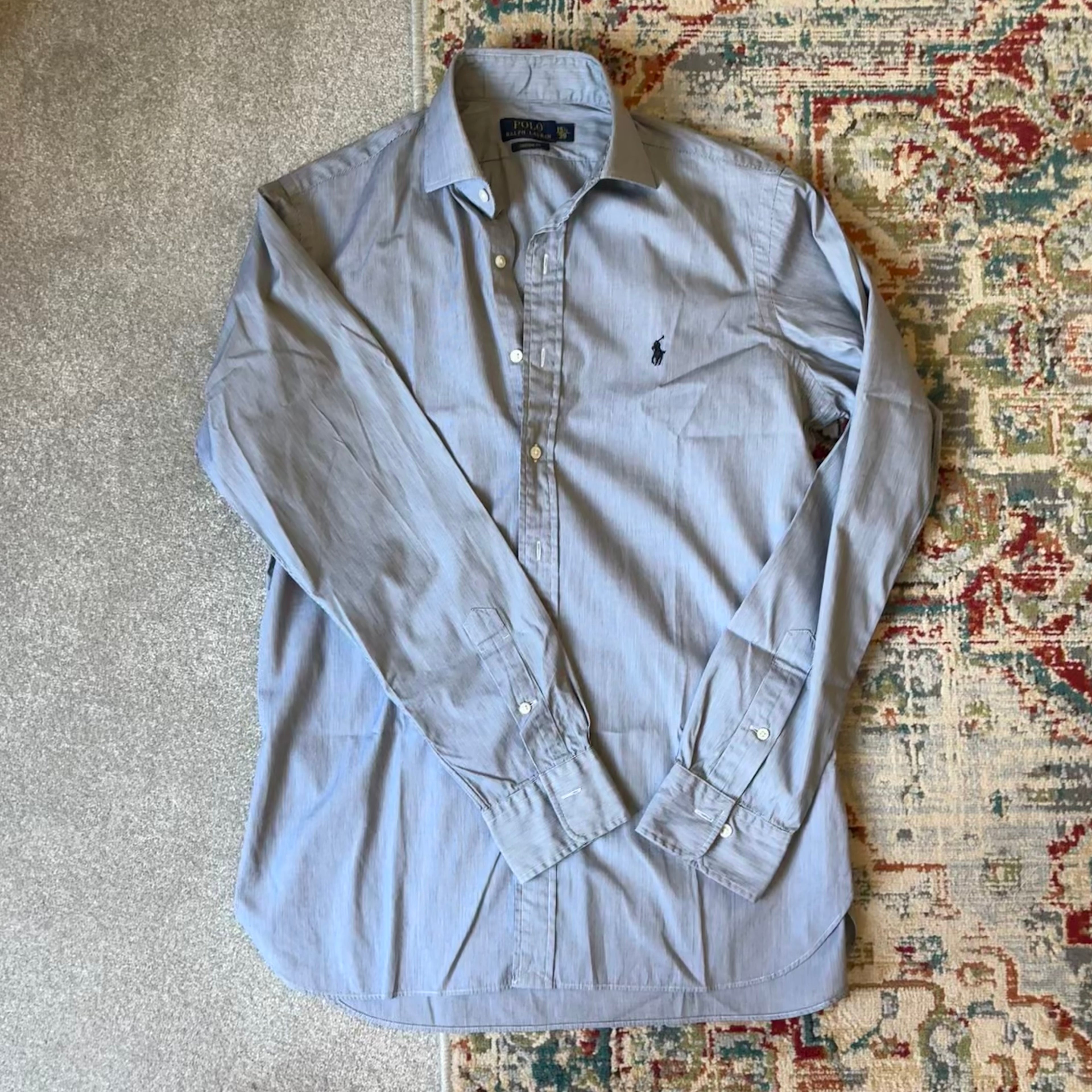 ralph lauren grey (fine checked) shirt