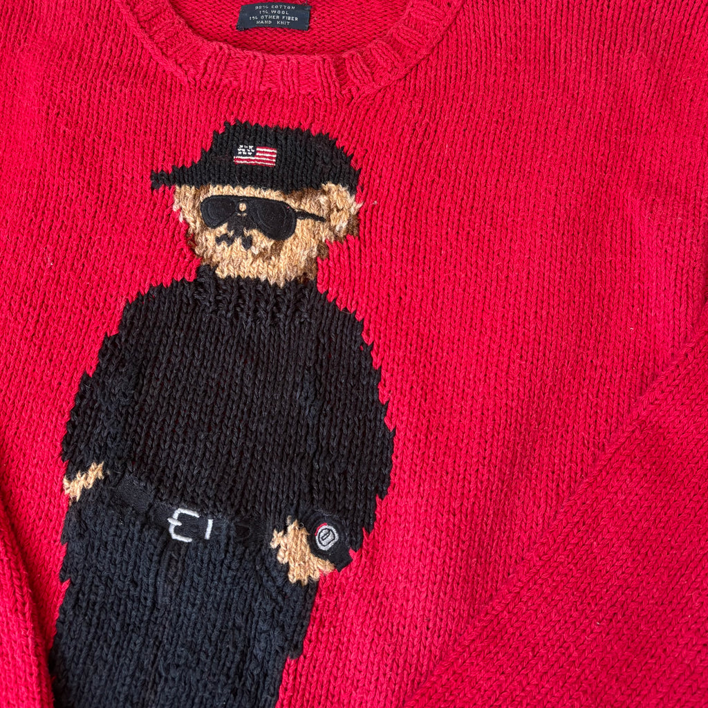 ralph lauren red polo bear jumper