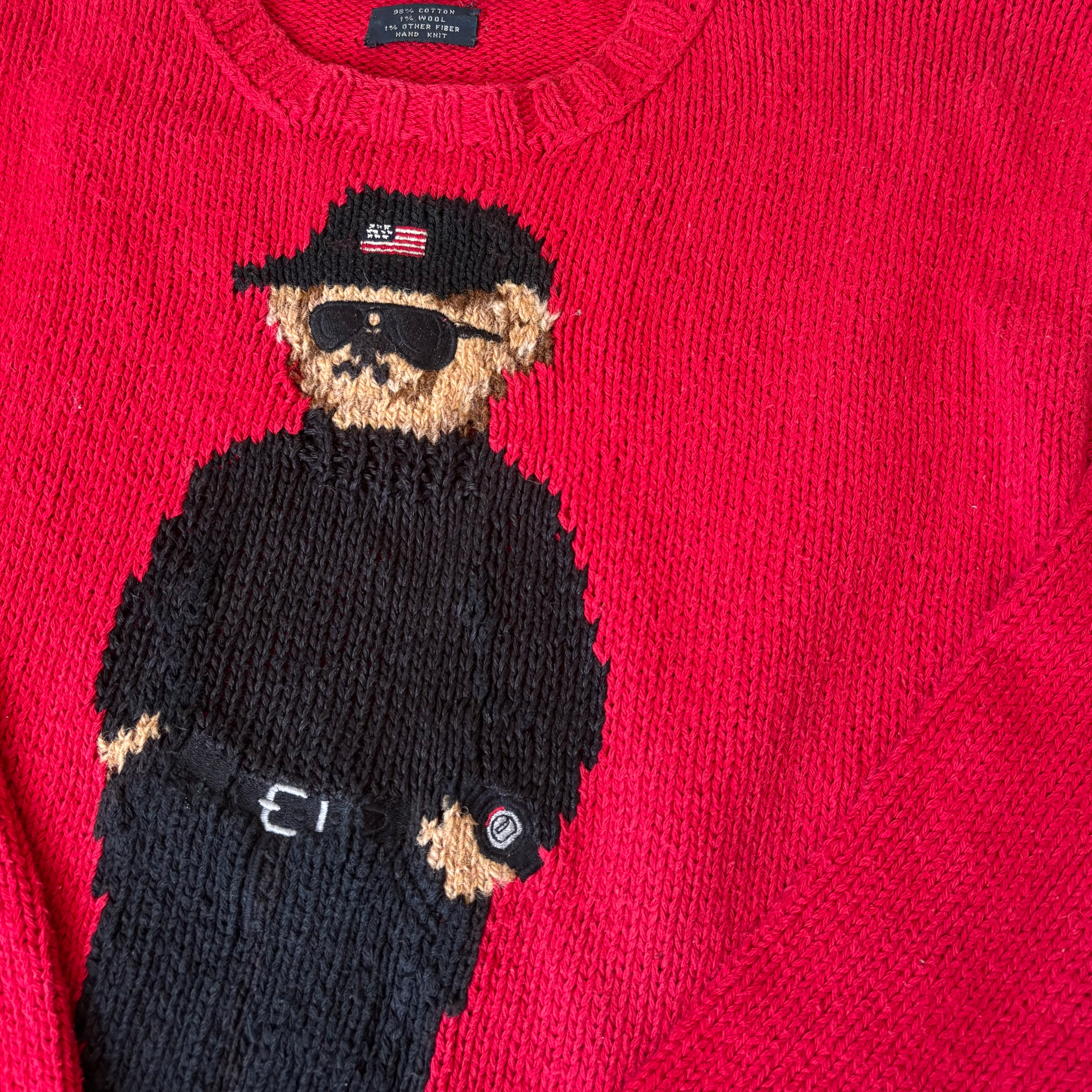 ralph lauren red polo bear jumper