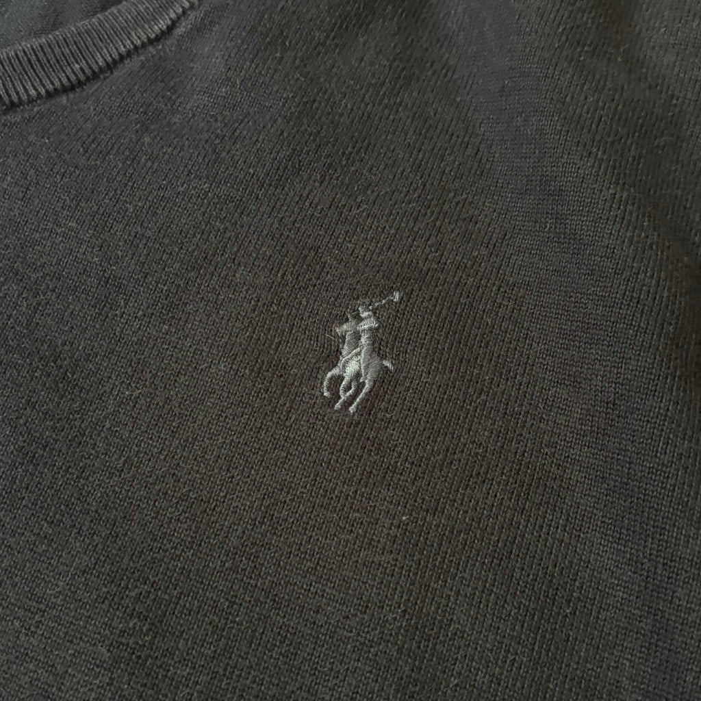 ralph lauren navy v-neck jumper