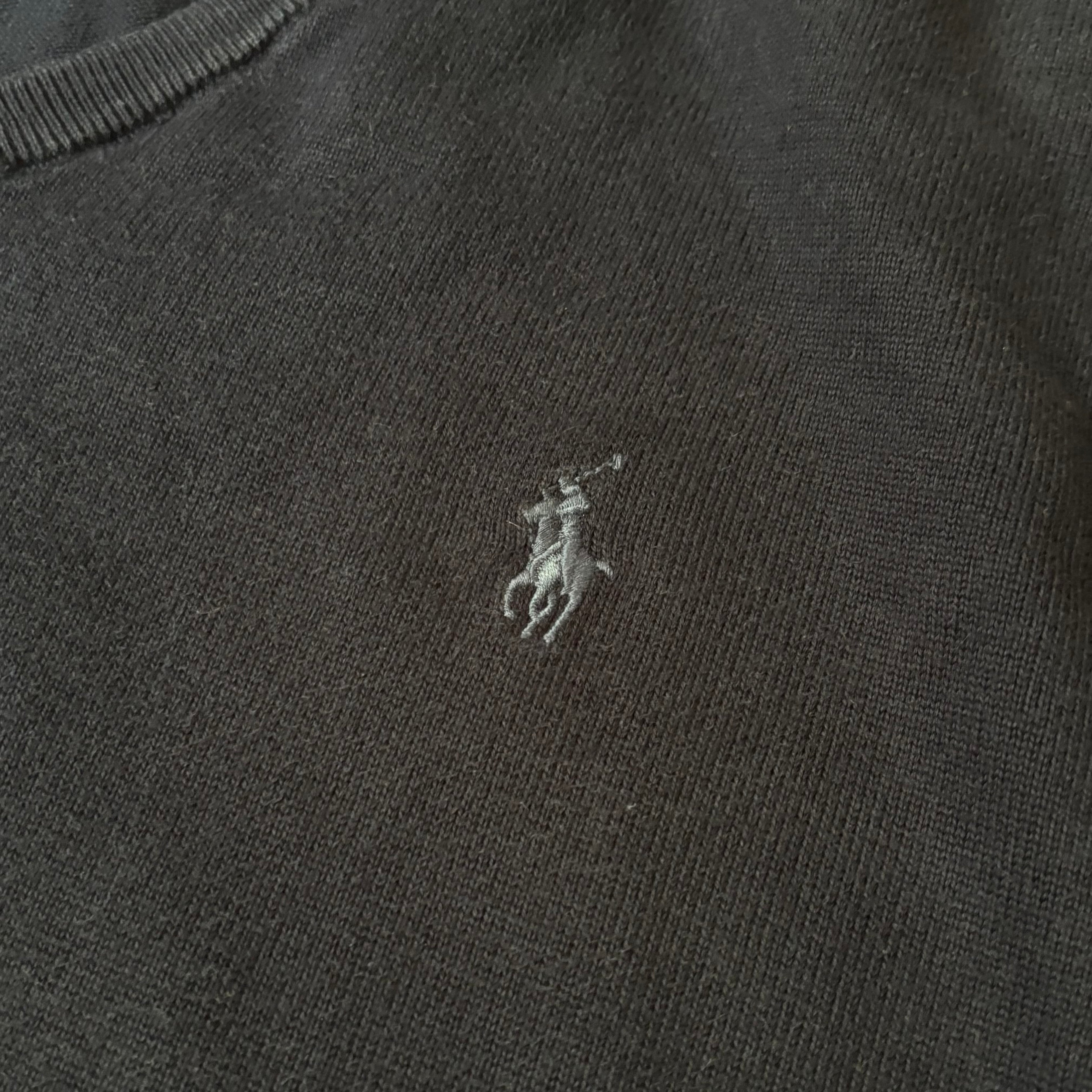 ralph lauren navy v-neck jumper