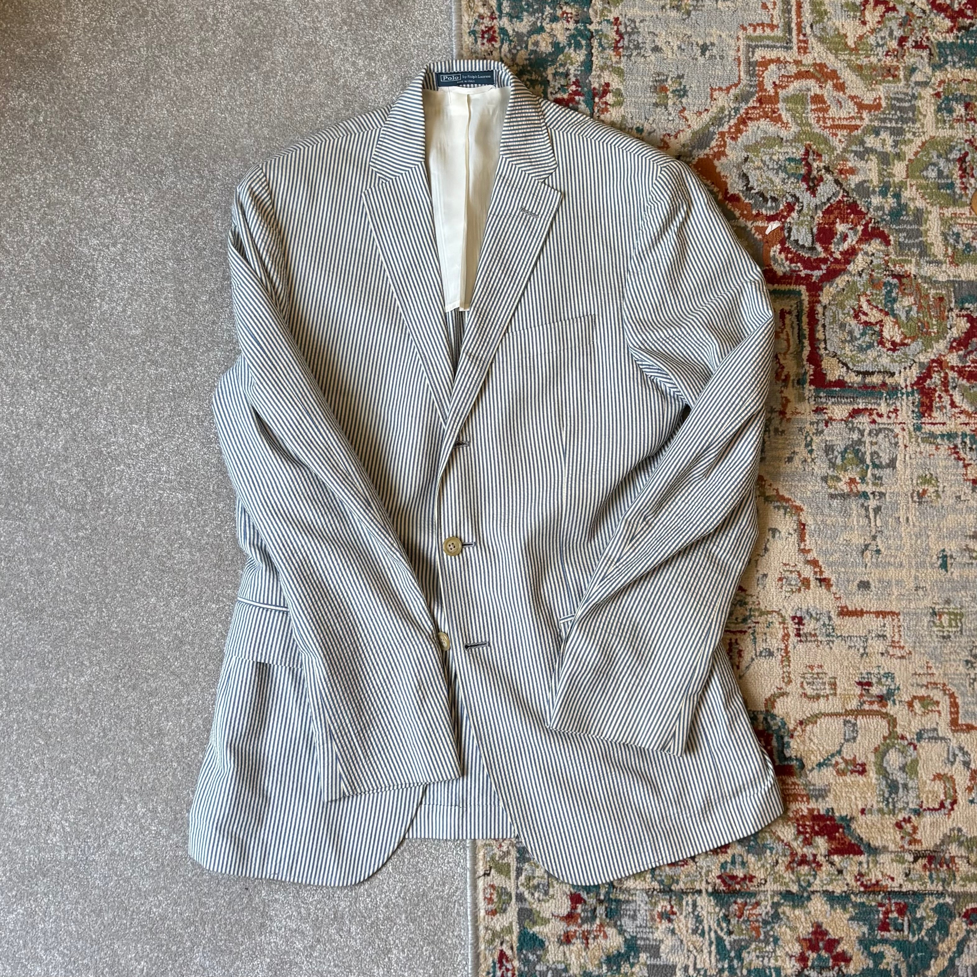 ralph lauren blue stripey summer jacket