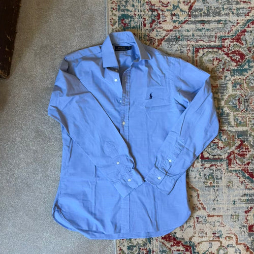ralph lauren (fine checked) blue shirt