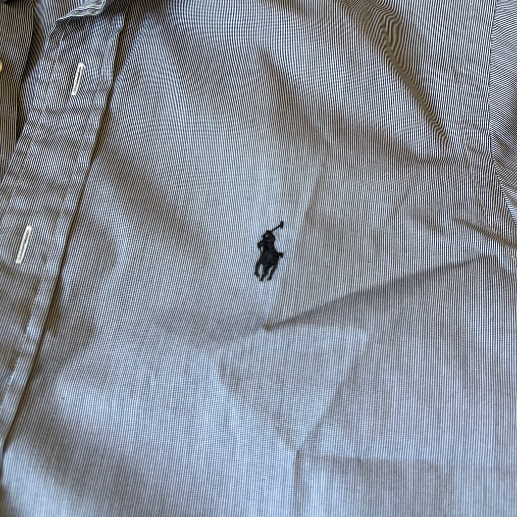 ralph lauren grey (fine checked) shirt