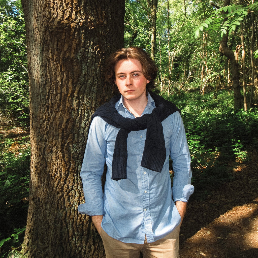 ralph lauren (fine checked) blue shirt