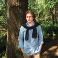 ralph lauren (fine checked) blue shirt