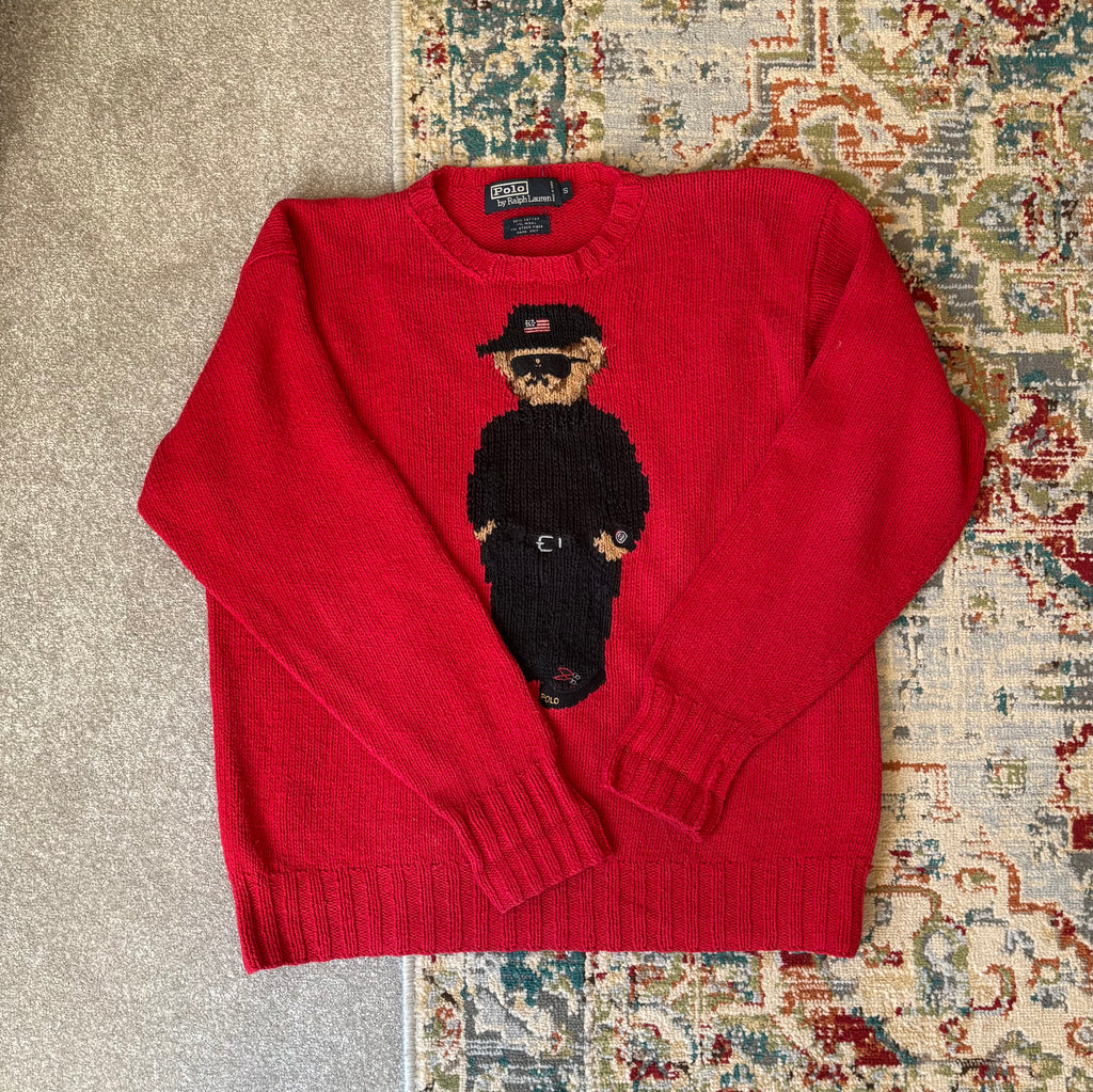 ralph lauren red polo bear jumper