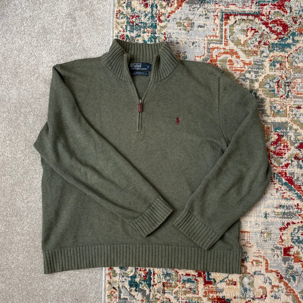 ralph lauren green quarter zip