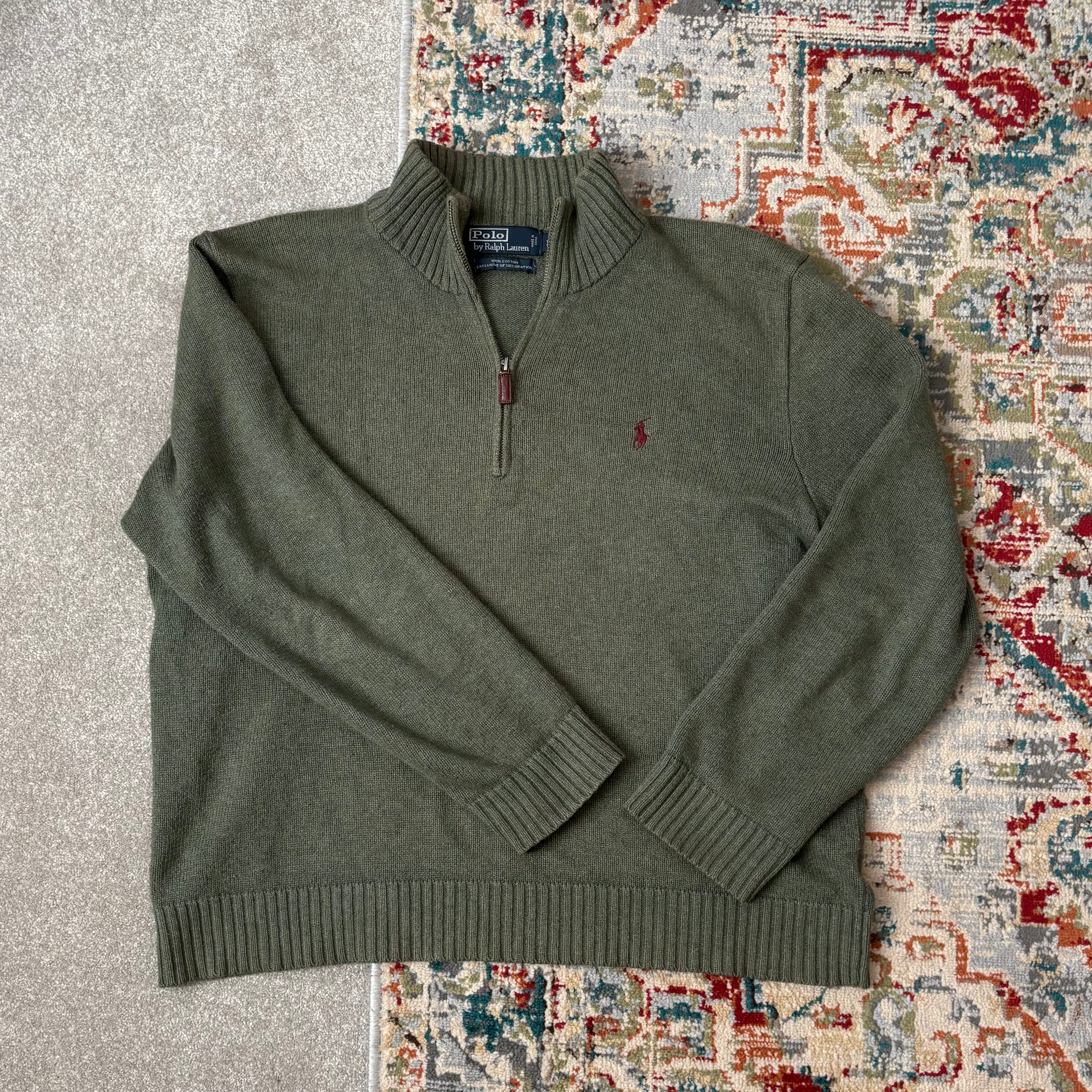 ralph lauren green quarter zip