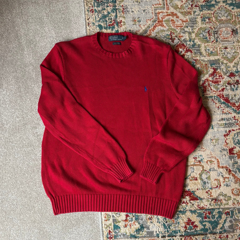 ralph lauren red knit jumper