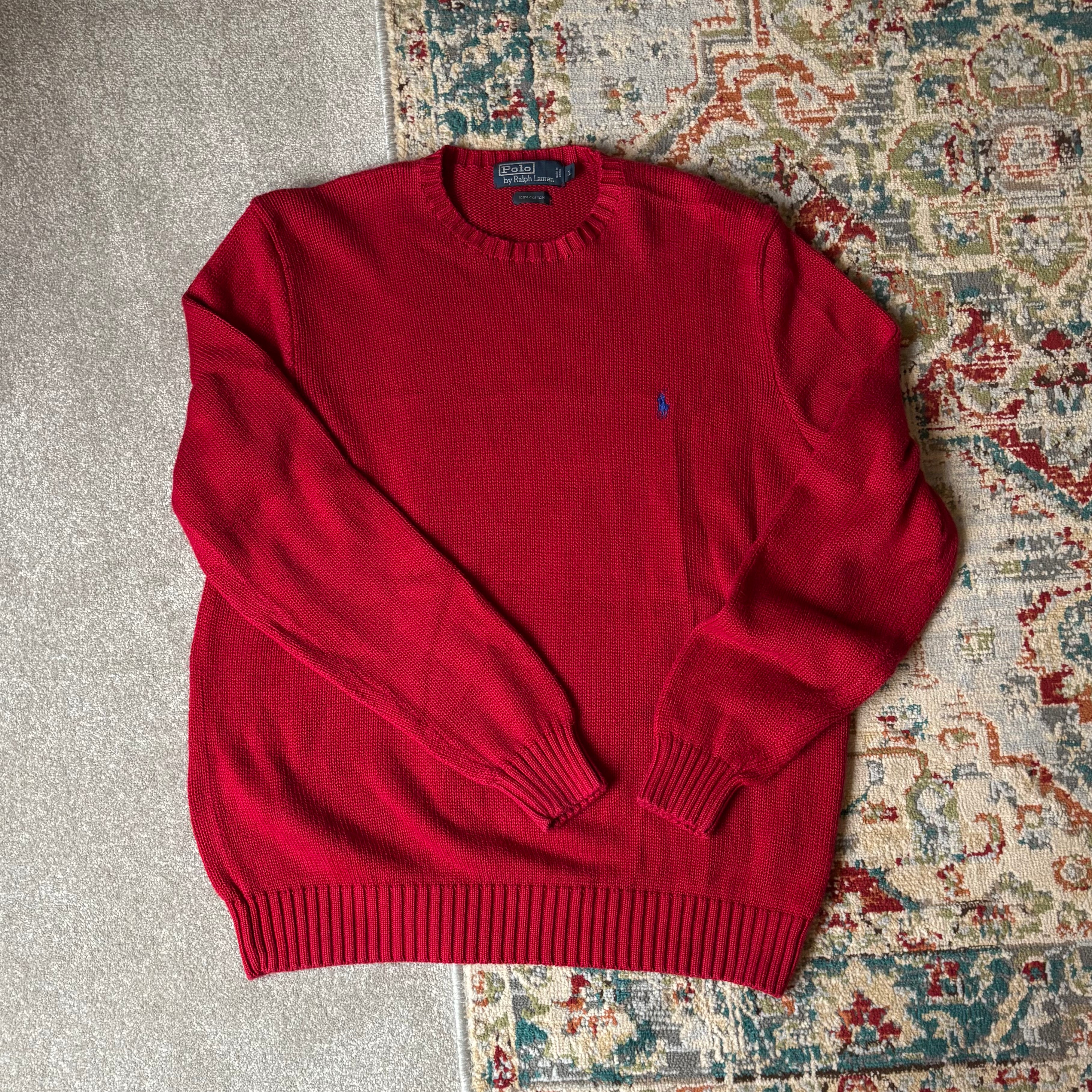 ralph lauren red knit jumper