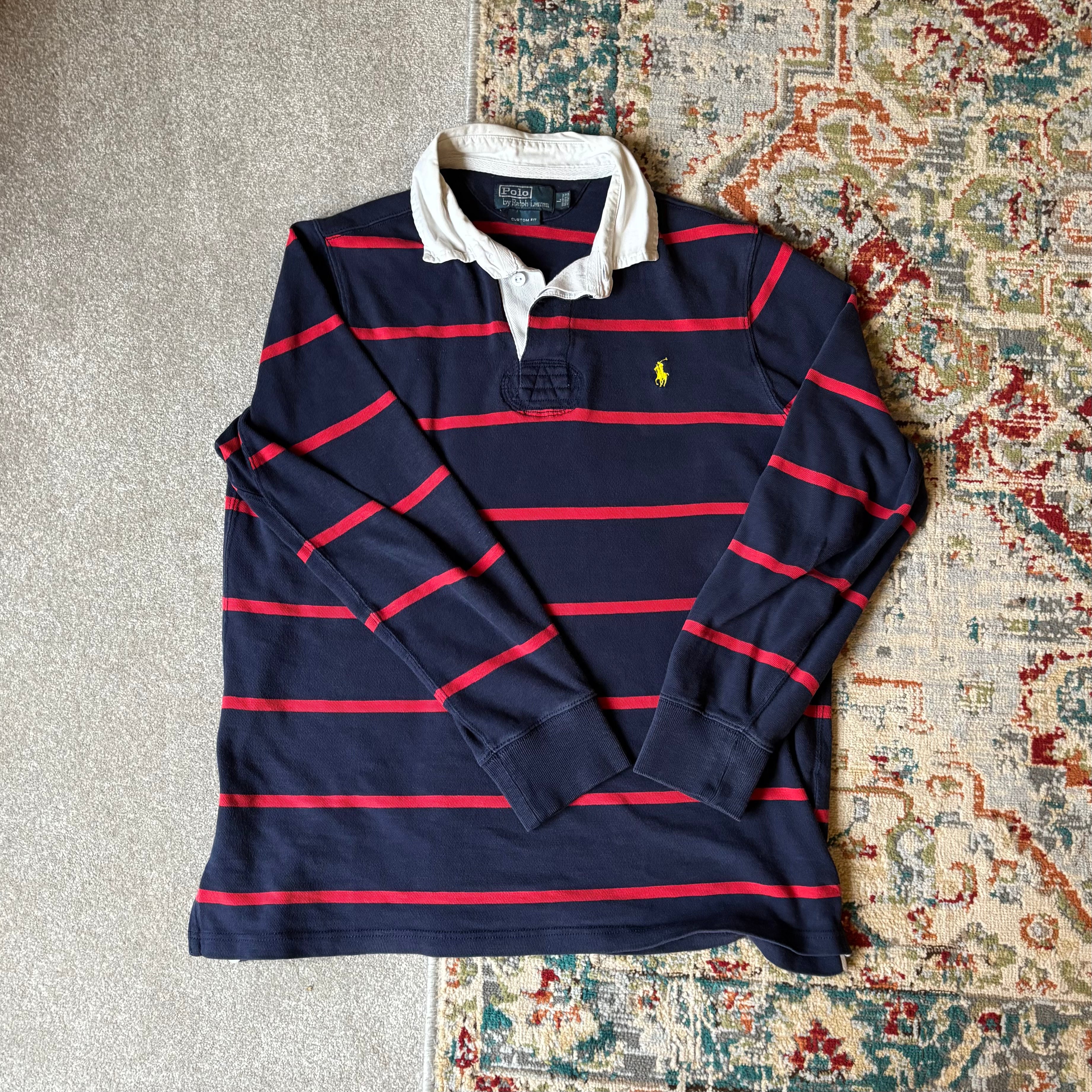 ralph lauren stripey rugby shirt