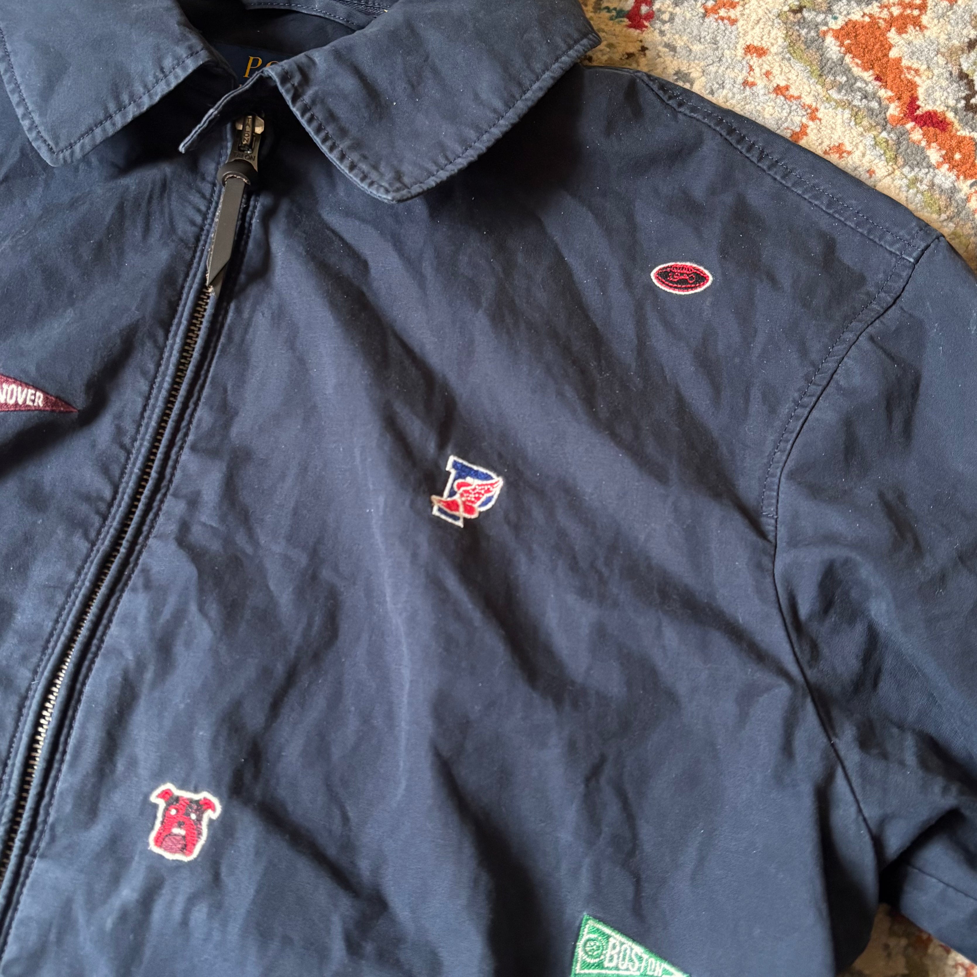 ralph lauren navy embroidered bayport jacket
