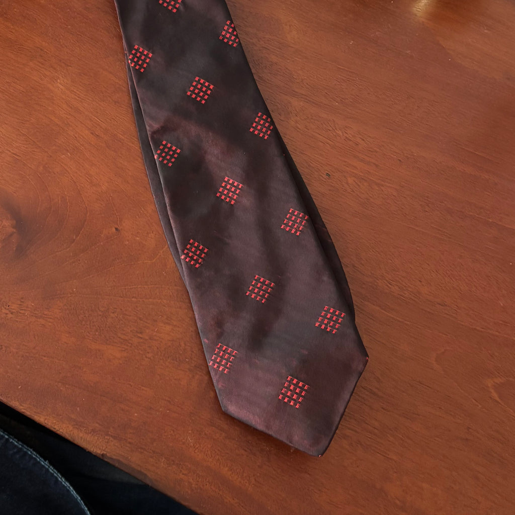 balmain red patterned tie