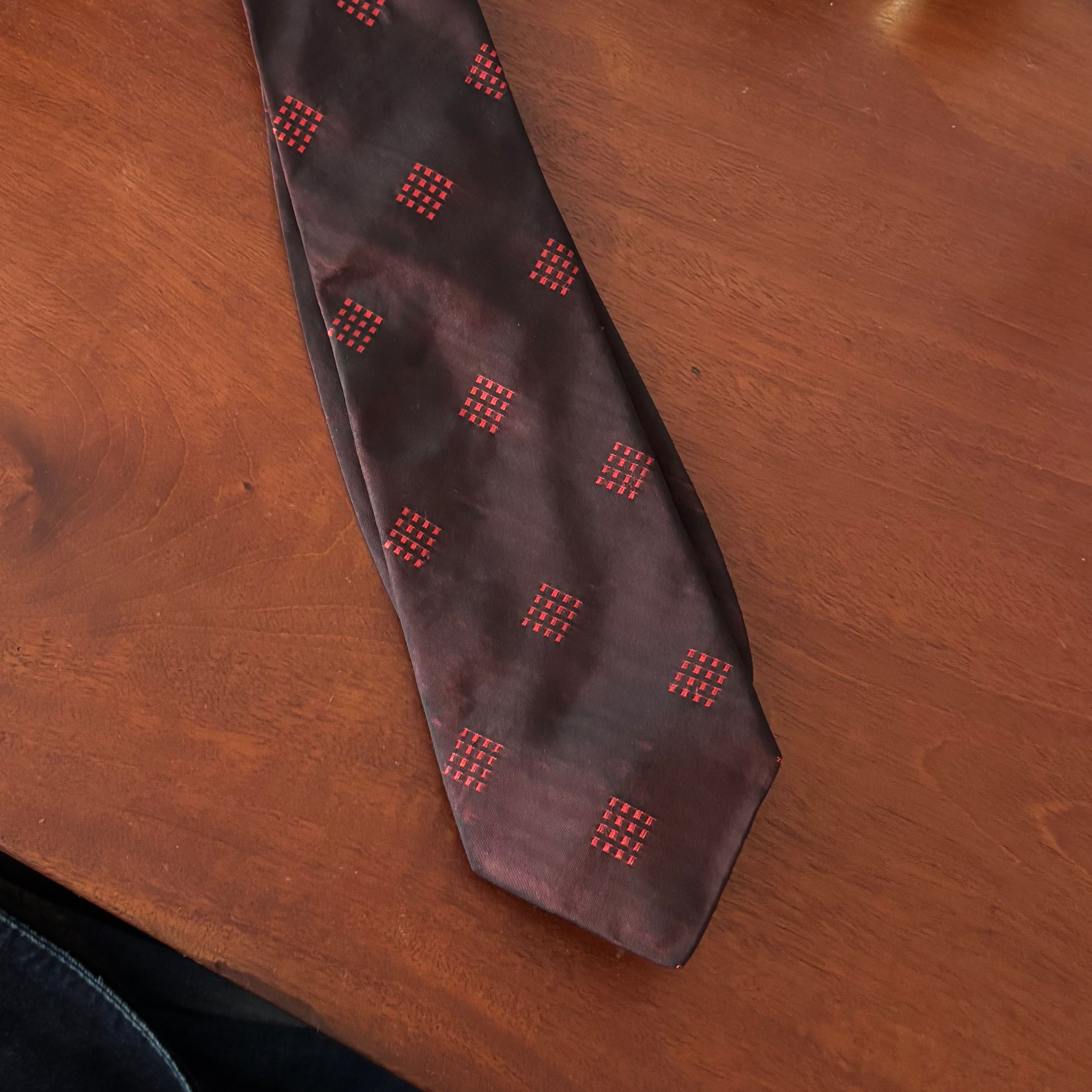 balmain red patterned tie