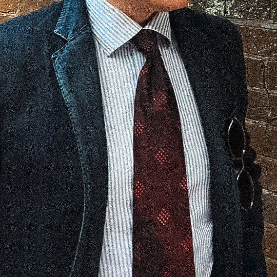 balmain red patterned tie