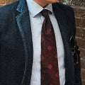 balmain red patterned tie