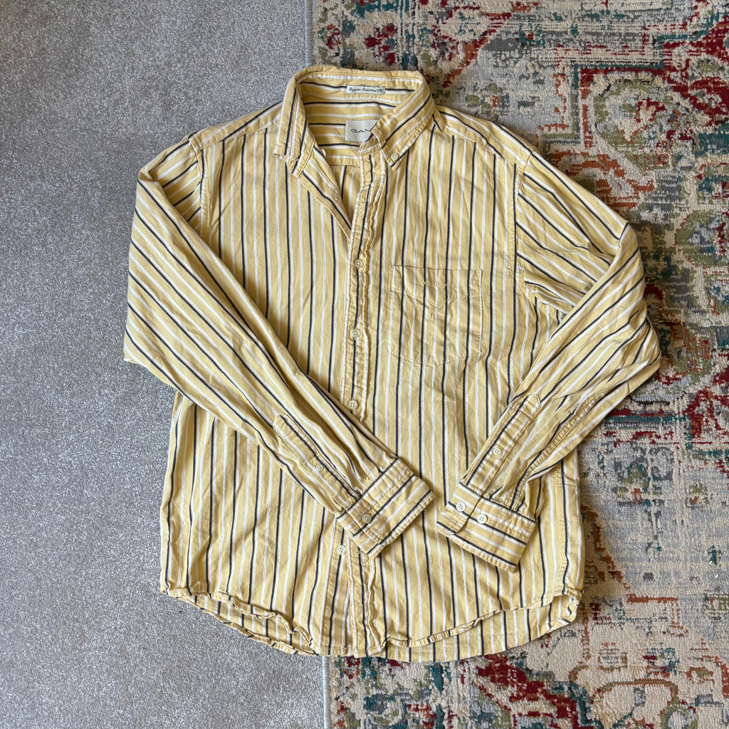 gant yellow stripey oxford