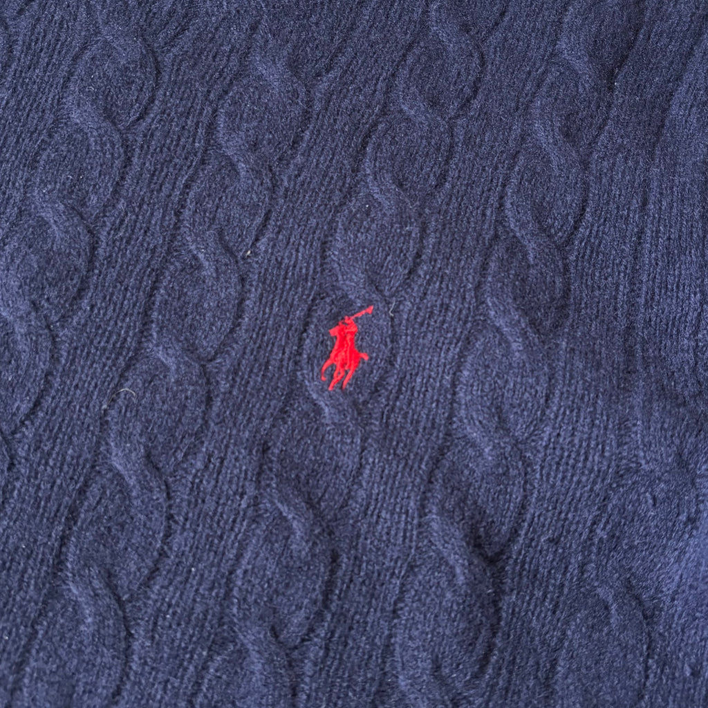 ralph lauren navy cable-knit jumper