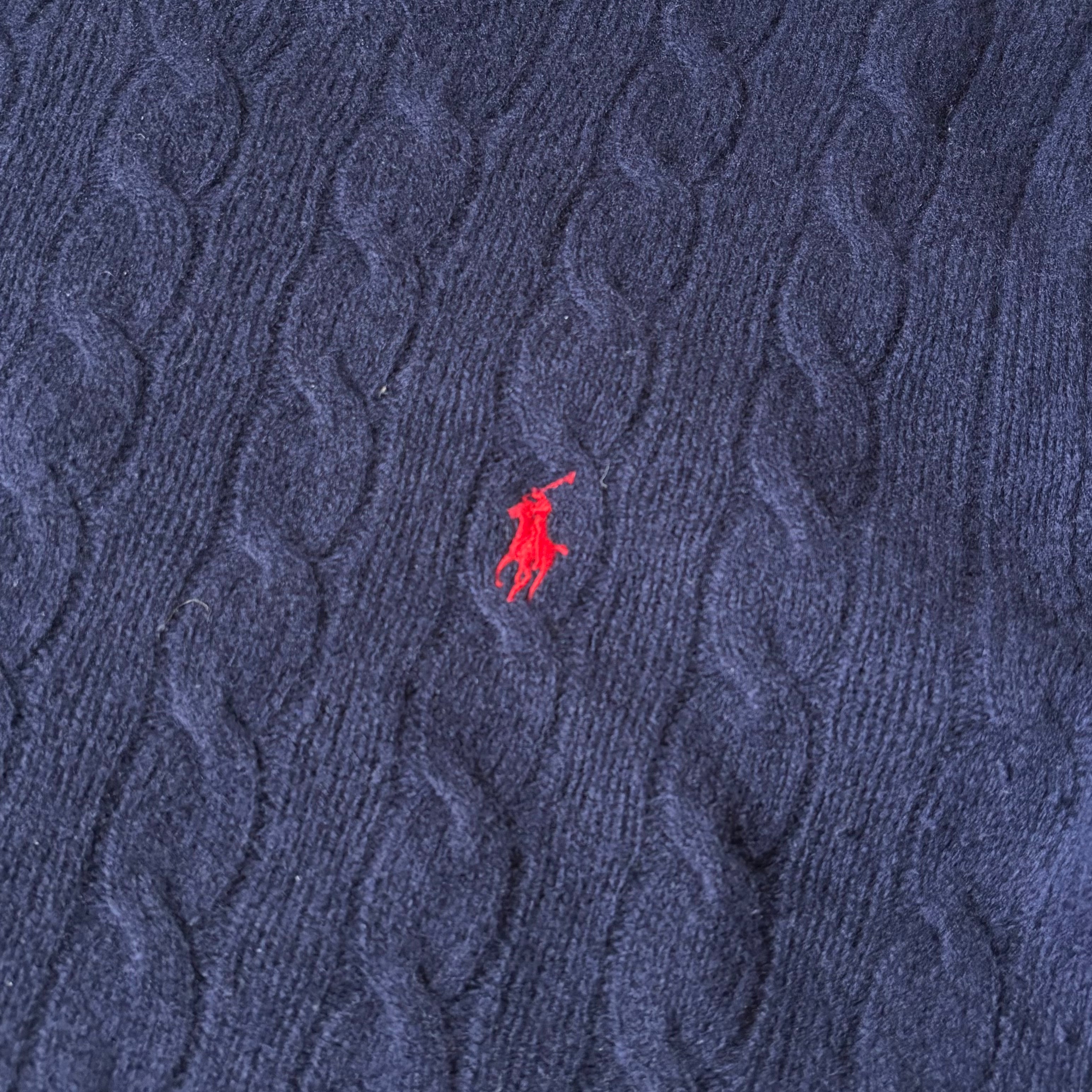 ralph lauren navy cable-knit jumper