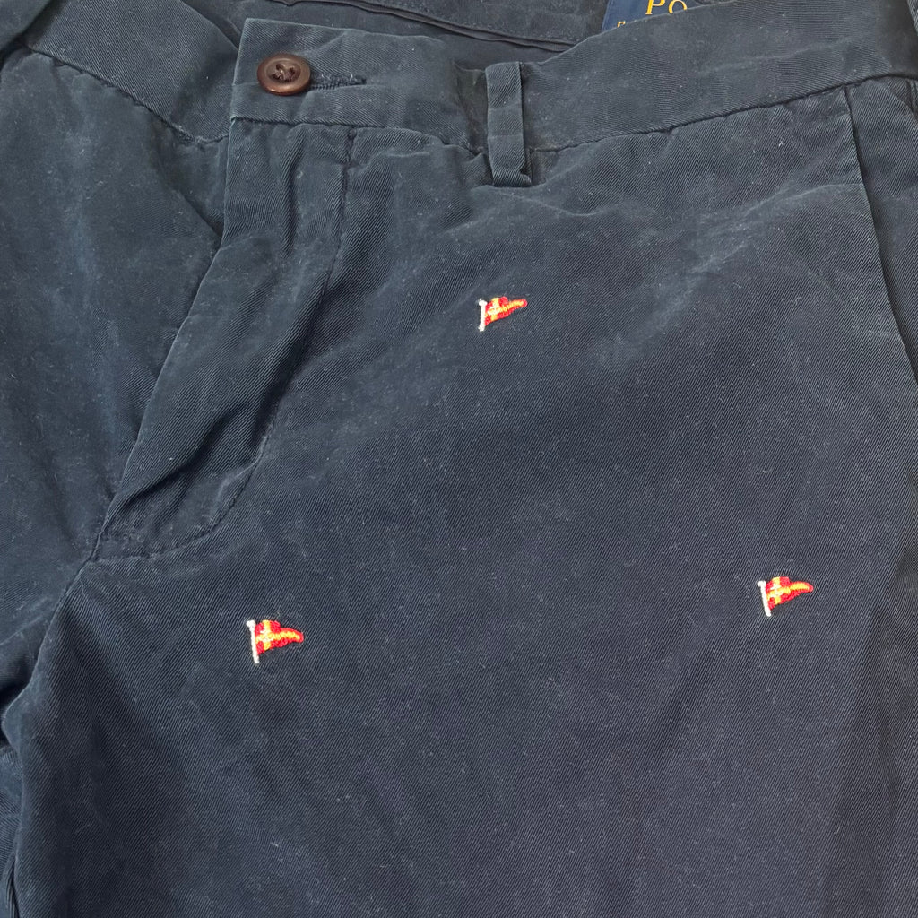 ralph lauren navy, scanian cross flag embroidered trousers