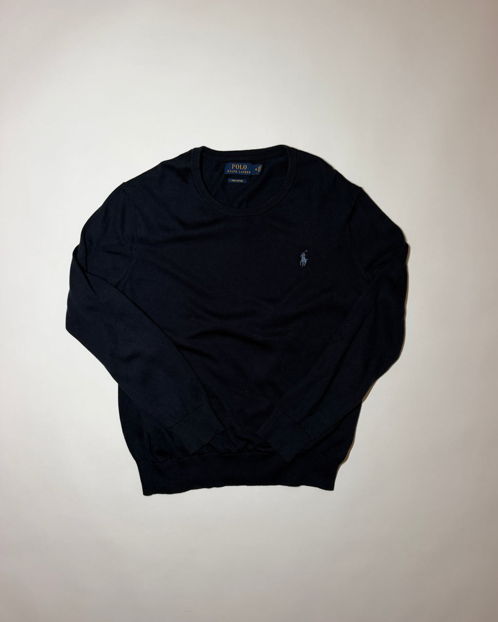 ralph lauren navy pima cotton jumper