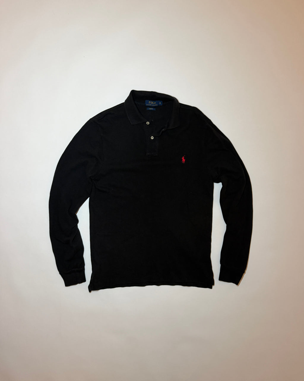 ralph lauren black long sleeved polo