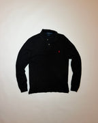 ralph lauren black long sleeved polo