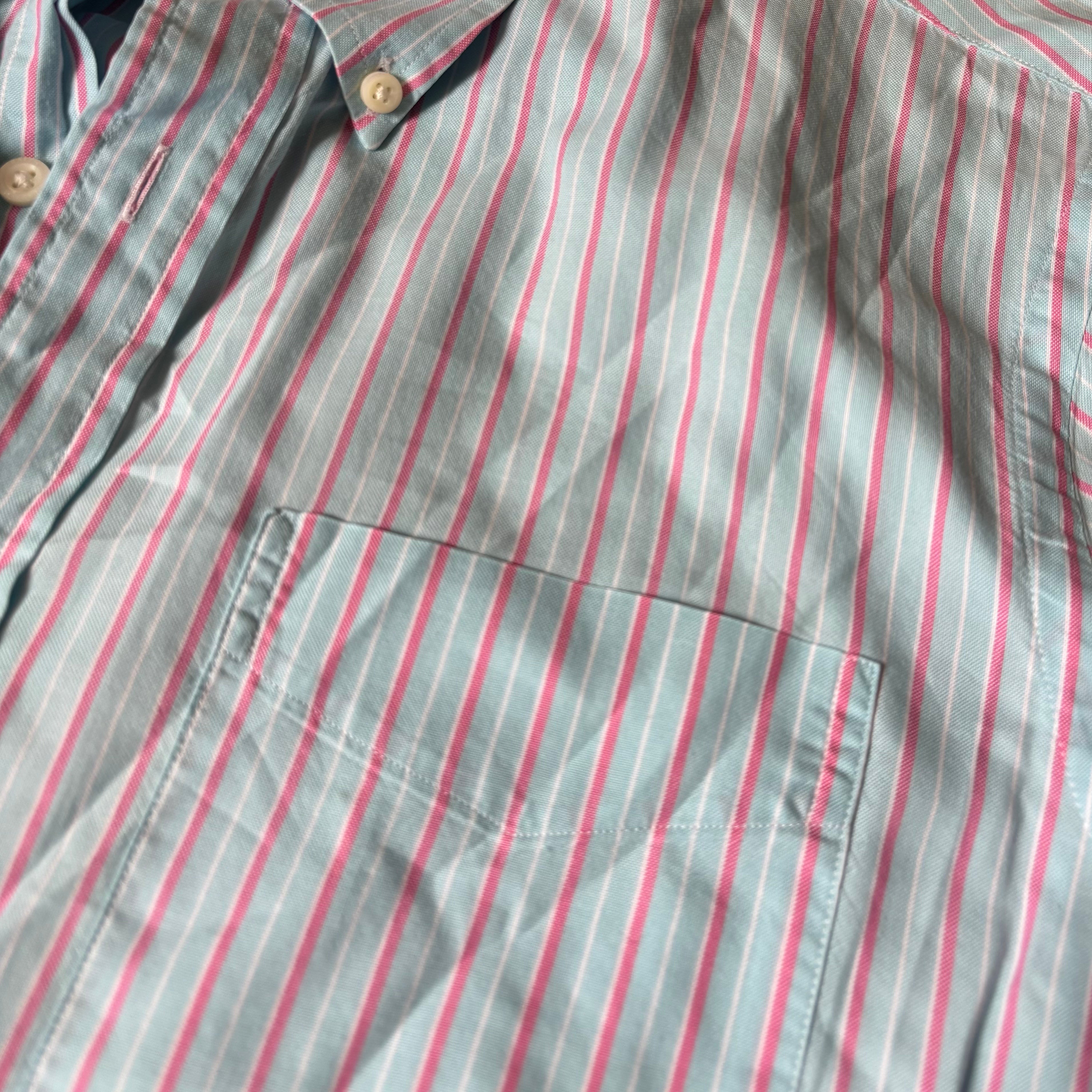 ralph lauren light blue and pink striped shirt