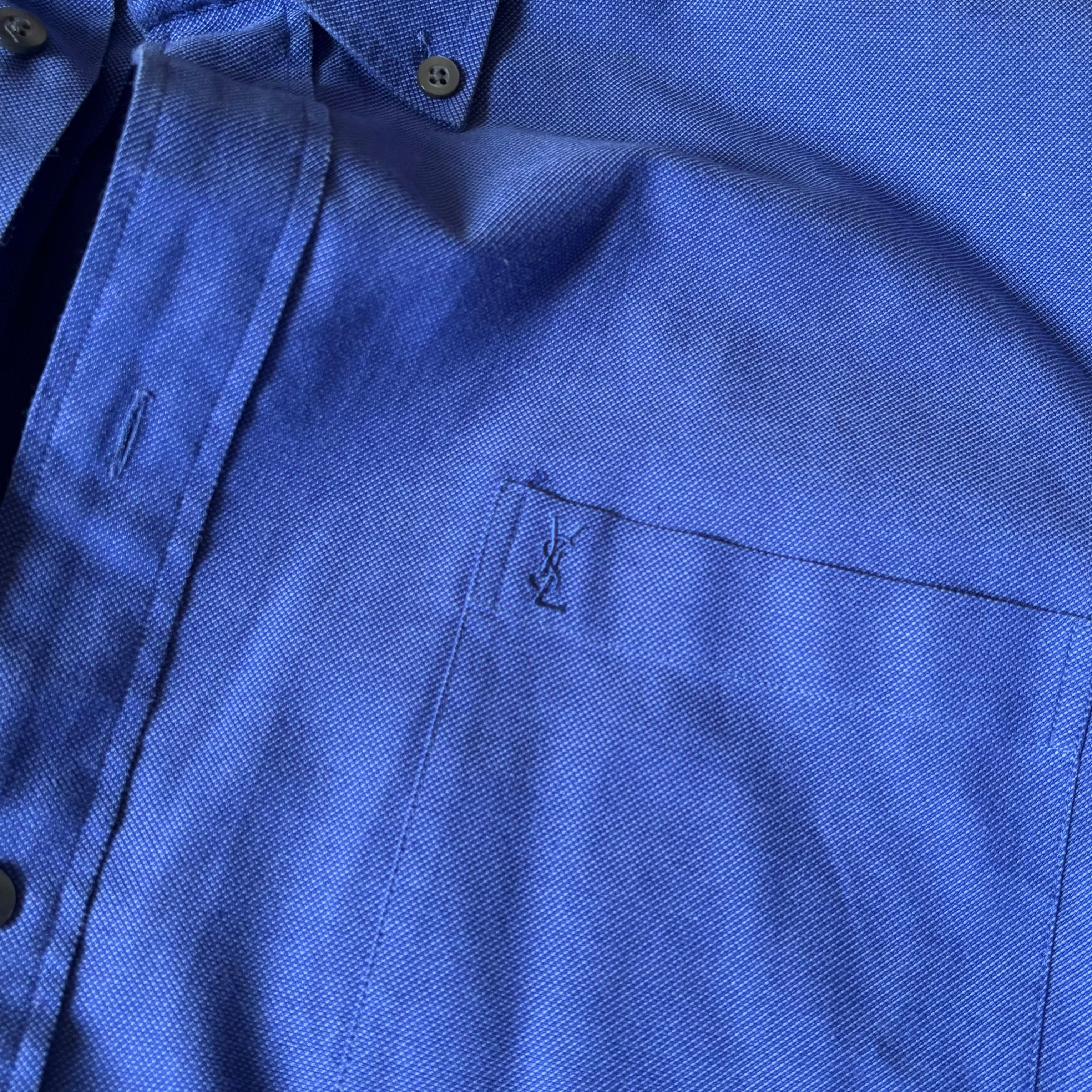 yves saint laurent blue oxford shirt