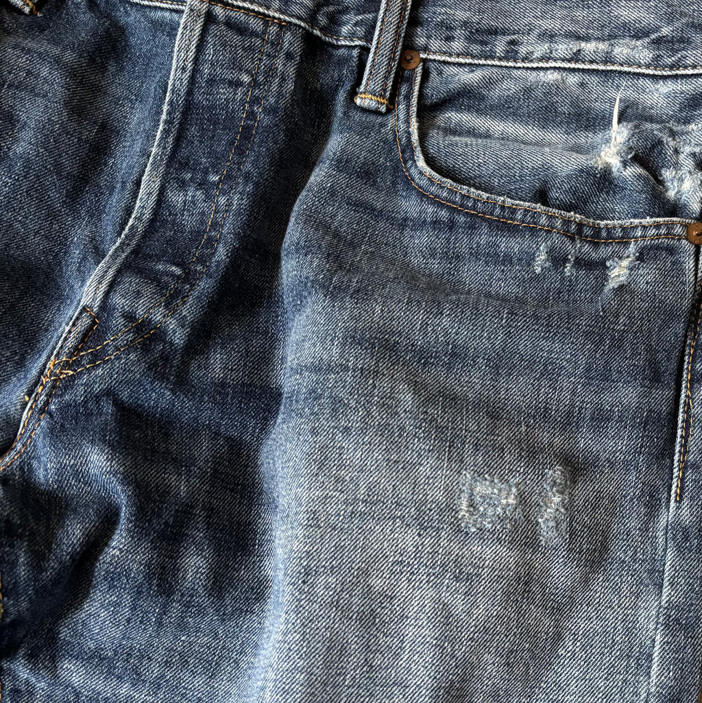 ralph lauren varick slim straight  “distressed” jeans