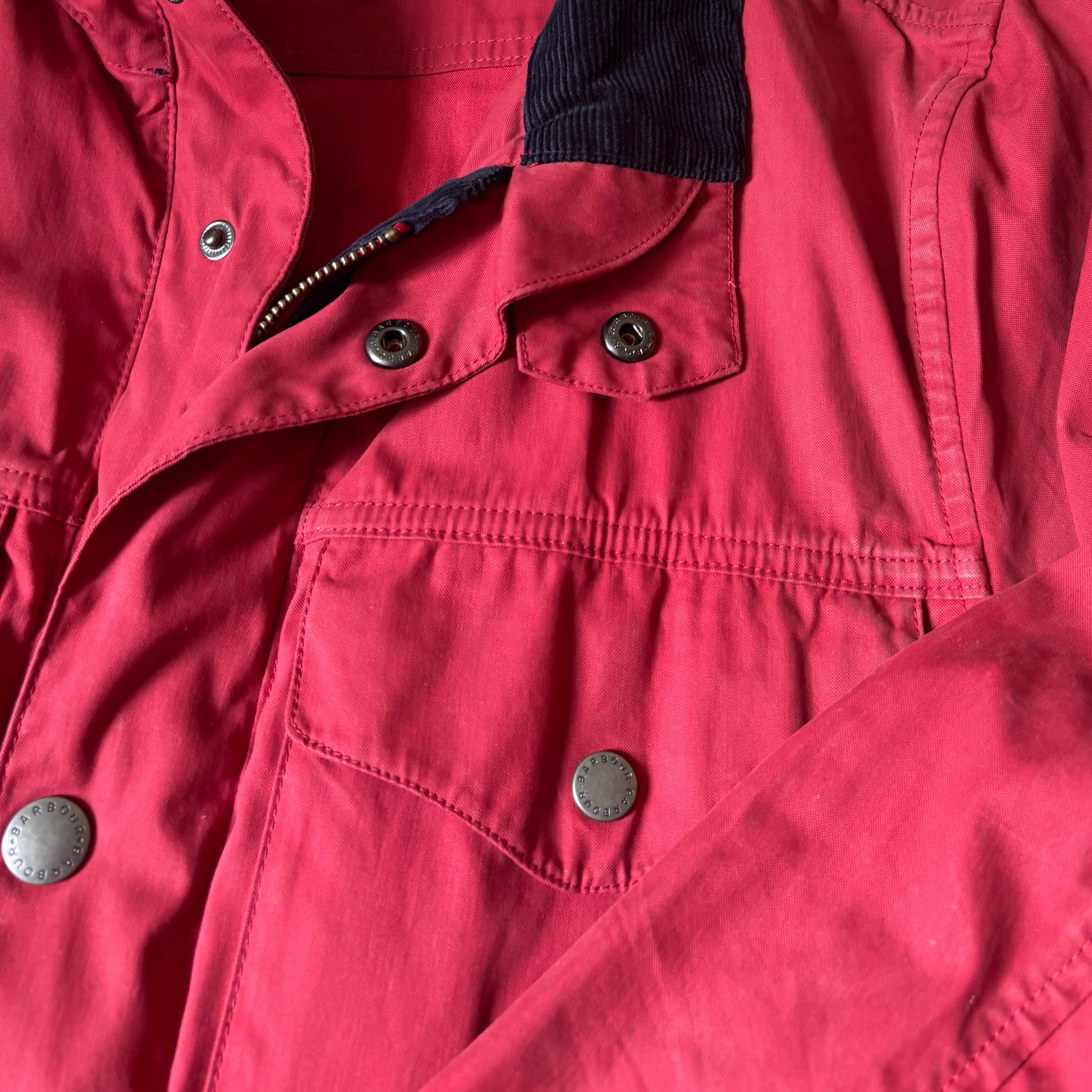 barbour red "fireman's" jacket