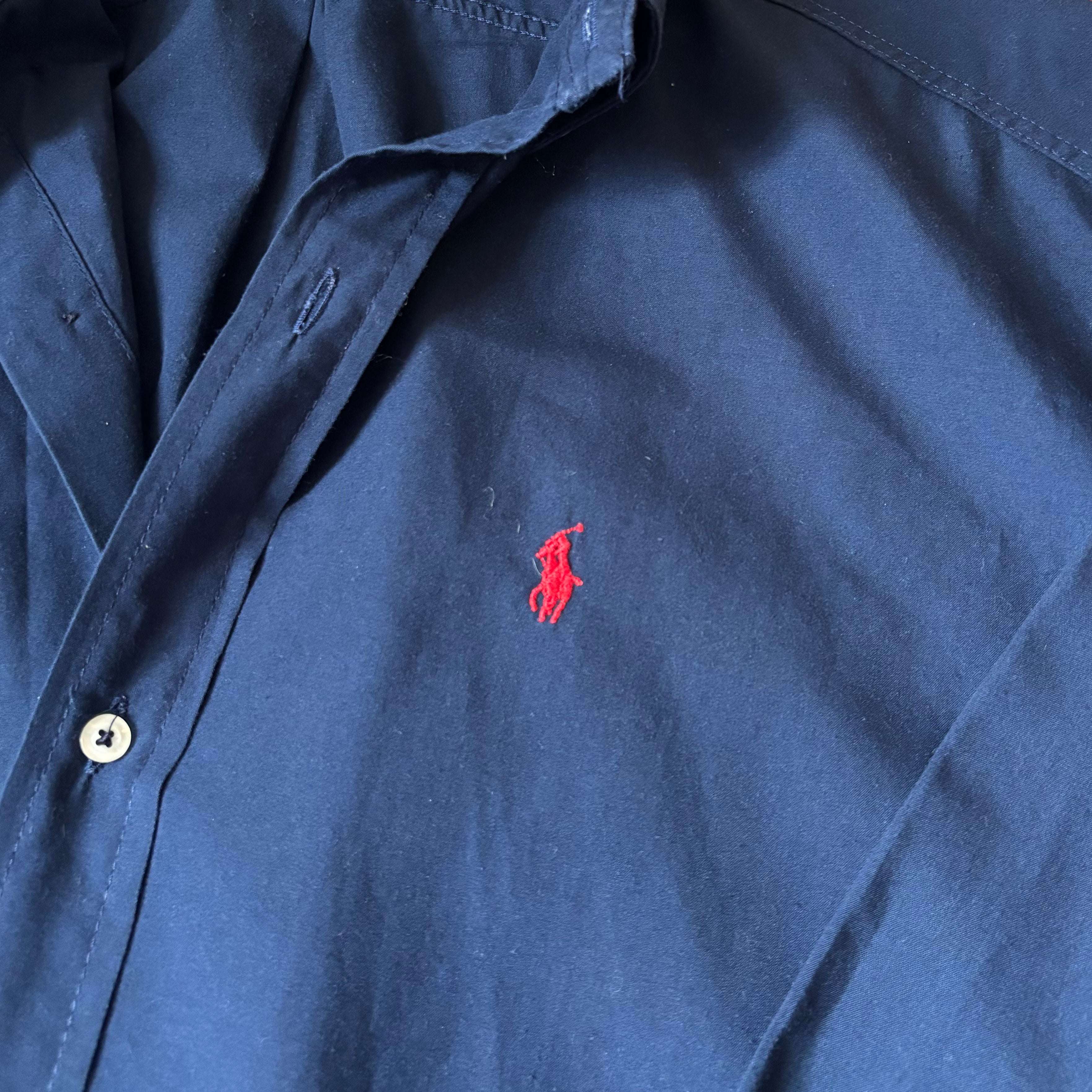 ralph lauren navy blue oxford shirt