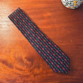 celine navy and red patterned tie