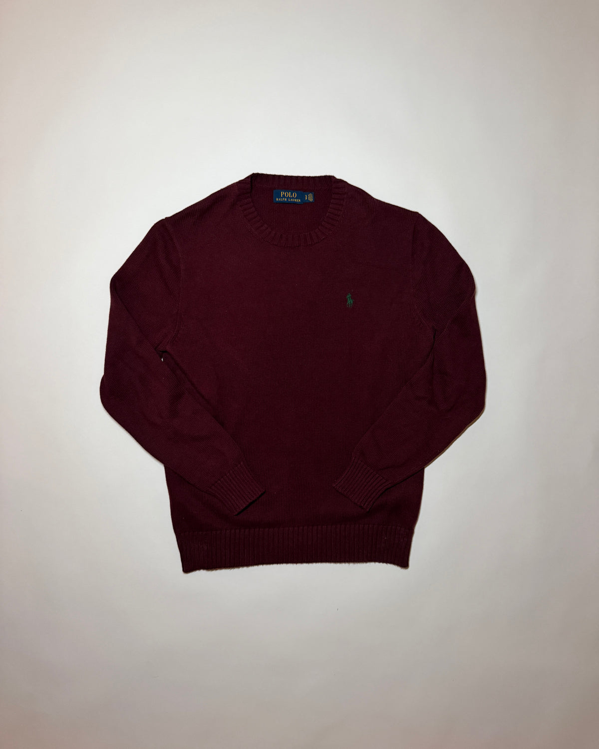 ralph lauren burgundy knit jumper