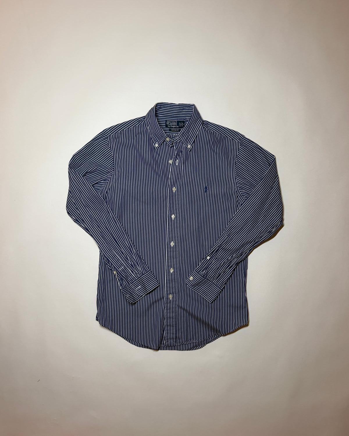 ralph lauren blue stripey oxford shirt