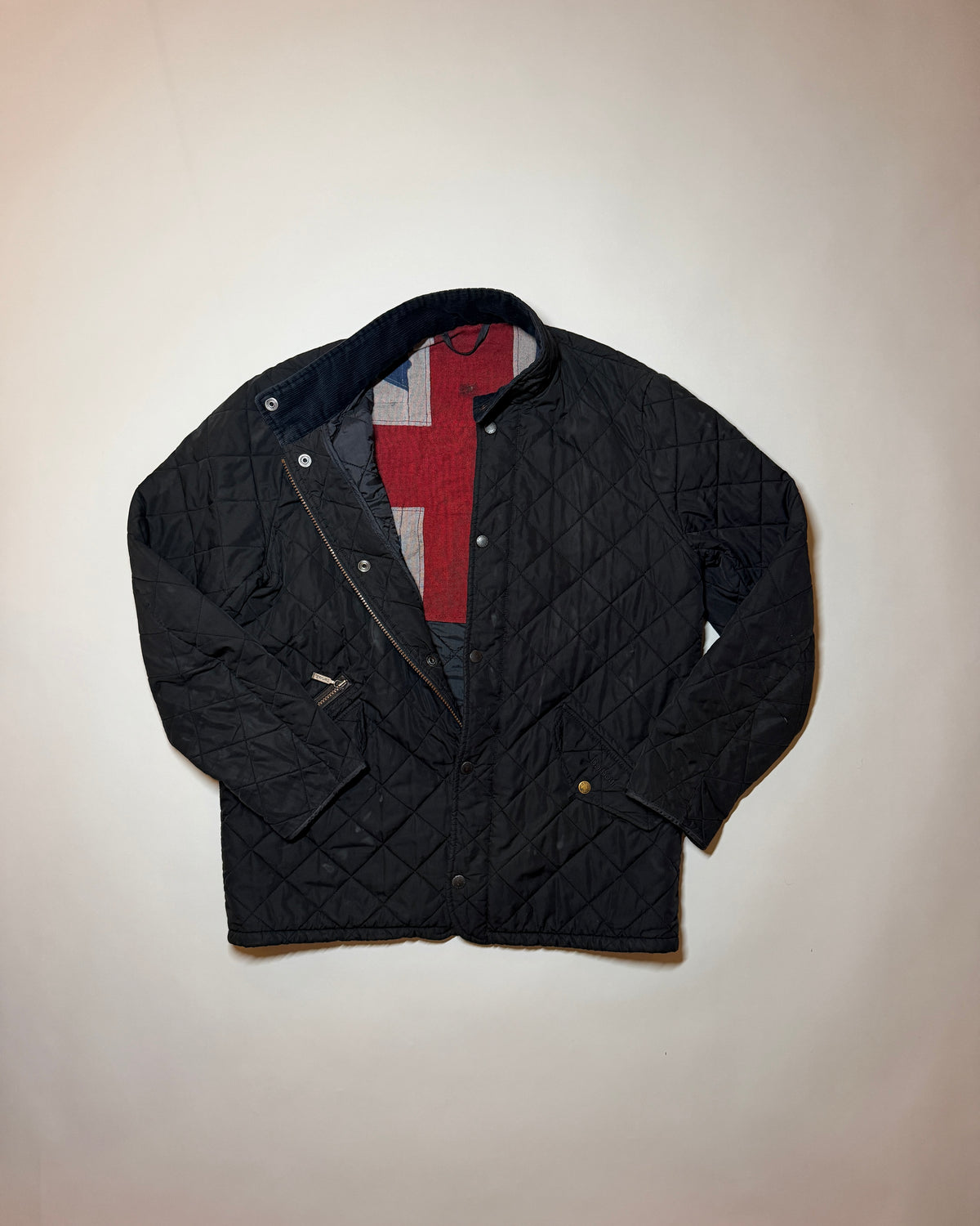 barbour union jack quilted jacket