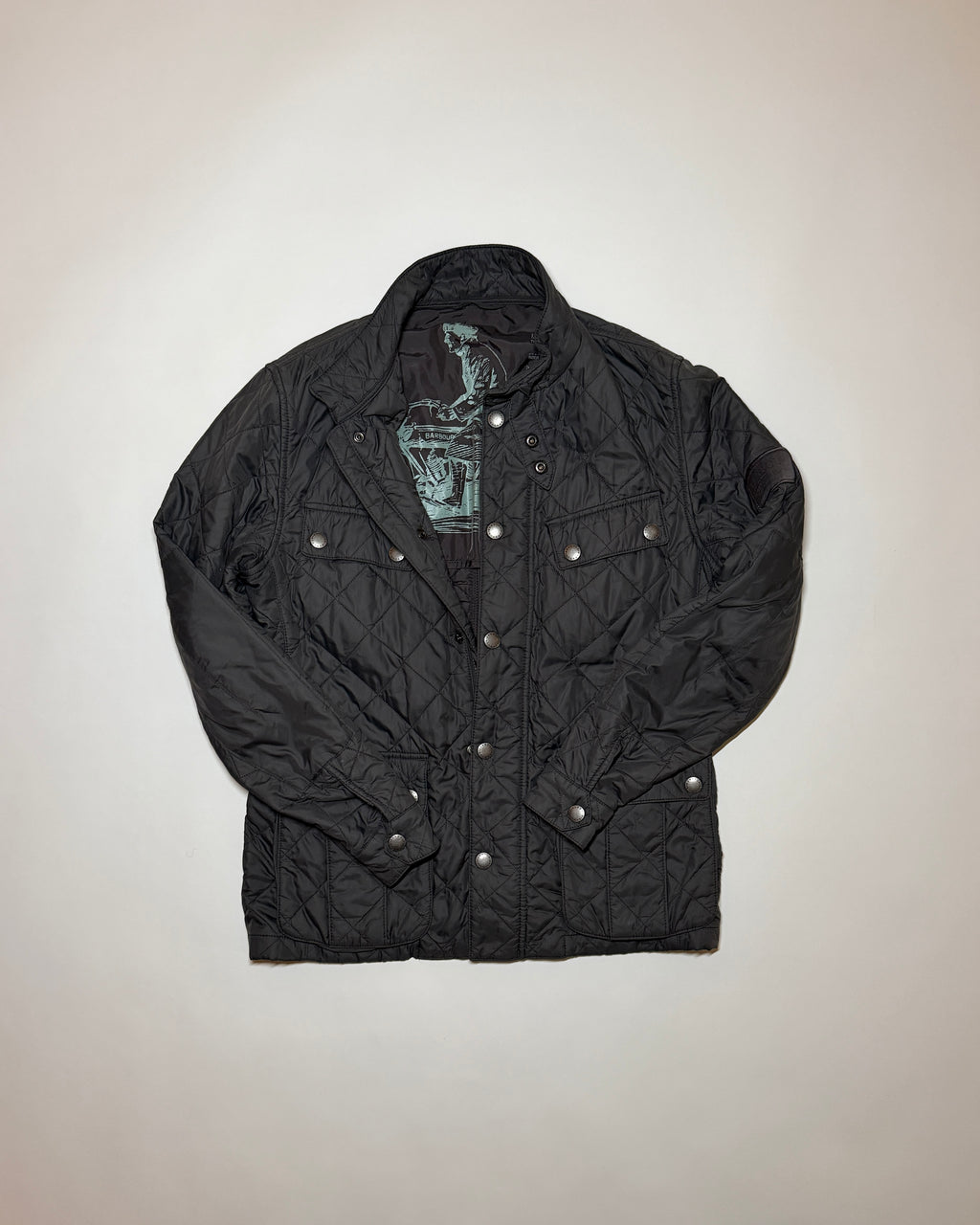 barbour green quilted international jacket "75th anniversary"
