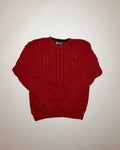 chaps red cable-knit jumper