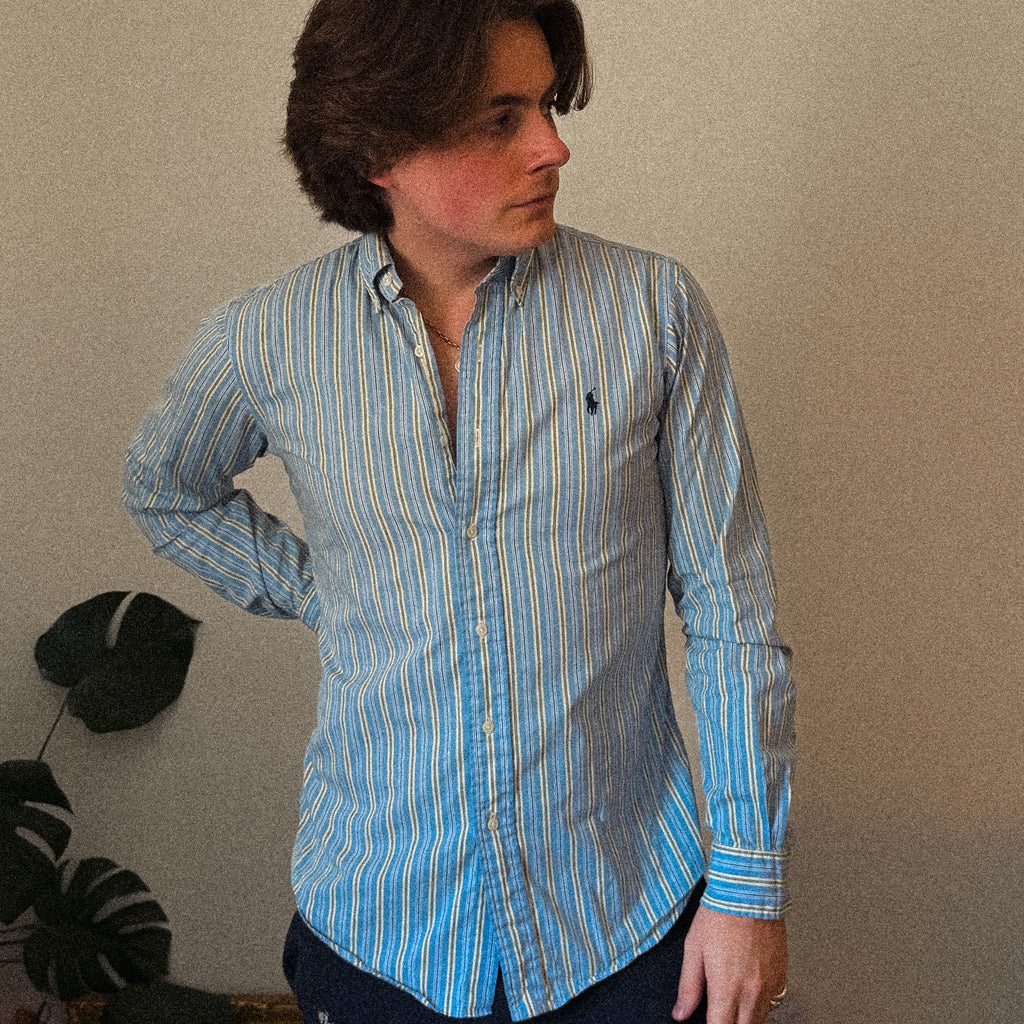 ralph rauren blue stripey oxford