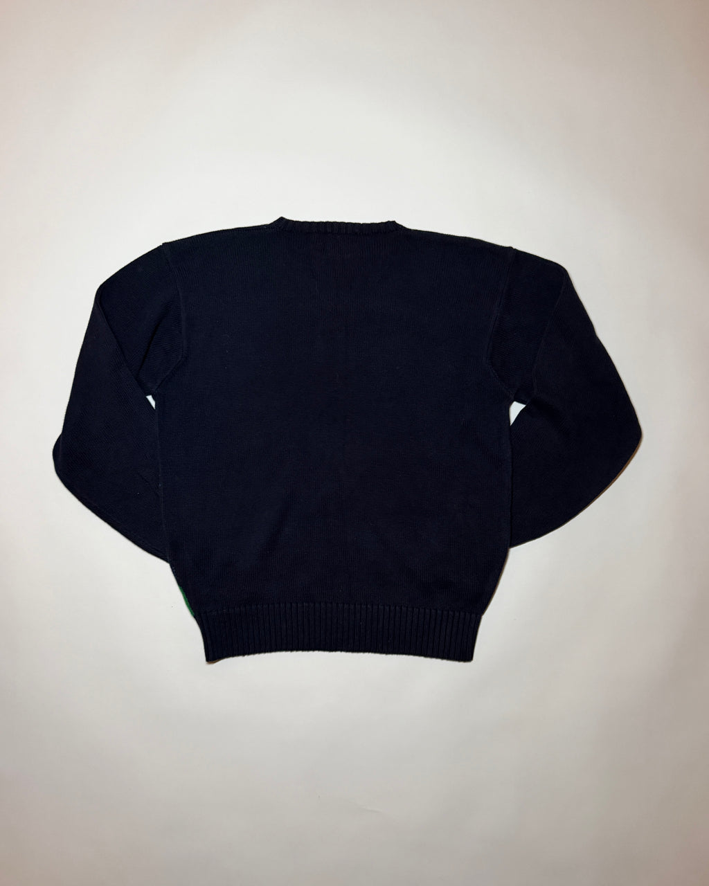 ralph lauren navy and green diamond patterned golf jumper